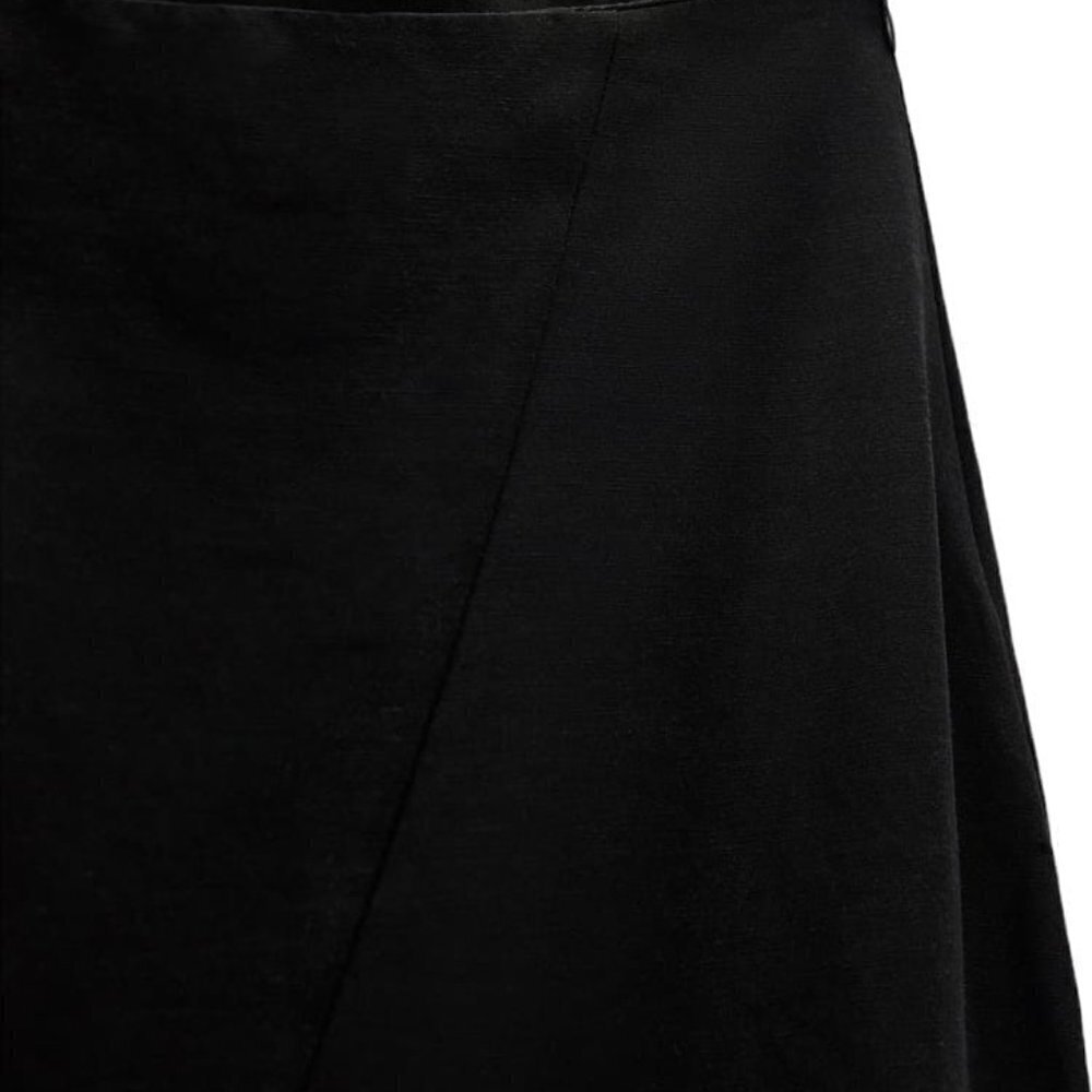 ZARA ASYMMETRIC LINEN BLEND SKIRT BLACK SIZE Small| 7385/434/800 Linen - Picture 4 of 6